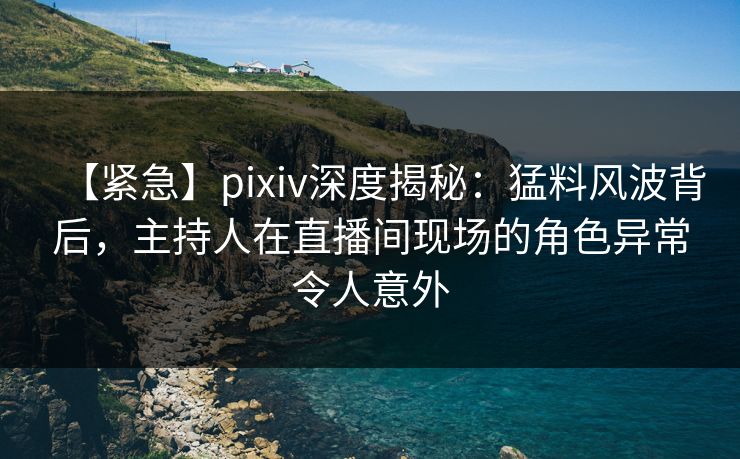 【紧急】pixiv深度揭秘：猛料风波背后，主持人在直播间现场的角色异常令人意外